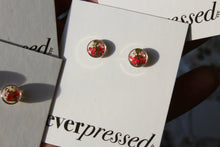 Load image into Gallery viewer, Pink + Red Queen Anne's Lace Round Studs (silver)