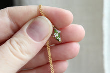 Load image into Gallery viewer, Fern + White Flower Necklace (gold)