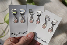 Load image into Gallery viewer, Pink Teardrop/Oval Huggies (silver)