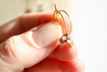 Load image into Gallery viewer, Tiny Flower Sleeper Hoops (diamond)