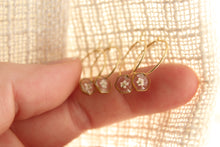 Load image into Gallery viewer, Tiny Flower Sleeper Hoops (hexagons)