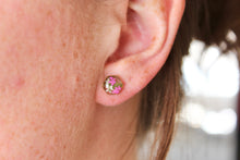 Load image into Gallery viewer, Queen Anne's Lace Hexagon Studs (gold)