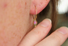 Load image into Gallery viewer, Tiny Flower Sleeper Hoops (diamond)