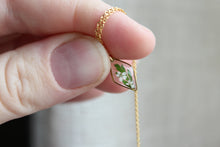 Load image into Gallery viewer, Fern + White Flower Necklace (gold)
