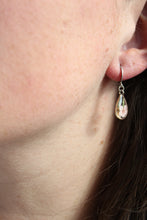 Load image into Gallery viewer, Pink Teardrop/Oval Huggies (silver)