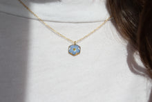 Load image into Gallery viewer, Forget Me Not Hexagon Necklace (gold)
