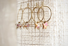 Load image into Gallery viewer, Tiny Flower Sleeper Hoops (stars)