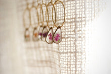 Load image into Gallery viewer, Tiny Flower Sleeper Hoops (teardrop)