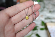 Load image into Gallery viewer, Yellow Narcissus Drop Necklace (silver)
