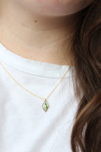 Load image into Gallery viewer, Fern + White Flower Necklace (gold)
