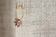 Load image into Gallery viewer, Tiny Flower Sleeper Hoops (diamond)
