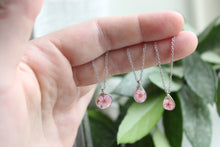 Load image into Gallery viewer, Pink Narcissus Drop Necklace (silver)