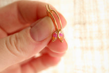 Load image into Gallery viewer, Tiny Flower Sleeper Hoops (diamonds)