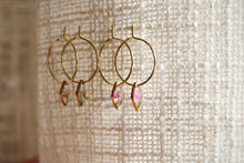 Load image into Gallery viewer, Tiny Flower Sleeper Hoops (diamond)