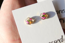 Load image into Gallery viewer, Queen Anne's Lace Hexagon Studs