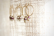 Load image into Gallery viewer, Tiny Flower Sleeper Hoops (diamond)