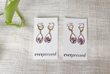 Load image into Gallery viewer, Teardrop Purple Huggies (gold)