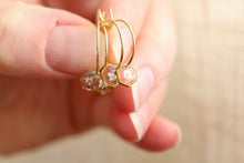 Load image into Gallery viewer, Tiny Flower Sleeper Hoops (hexagons)