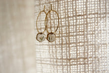 Load image into Gallery viewer, Tiny Flower Sleeper Hoops (hexagons)