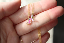 Load image into Gallery viewer, Mixed Flower Mini Moon Necklace (gold)