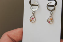 Load image into Gallery viewer, Sprinkle Teardrop Huggies (silver)