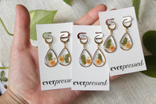 Load image into Gallery viewer, Teardrop Orange + Fern Huggies (gold)