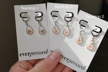 Load image into Gallery viewer, Pink Teardrop/Oval Huggies (silver)