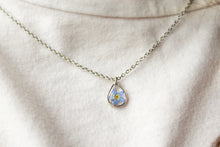 Load image into Gallery viewer, Forget Me Not Teardrop Necklace (silver)