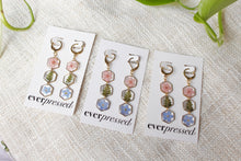 Load image into Gallery viewer, 3-Tiered Hexagon Huggies (gold)