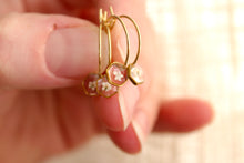 Load image into Gallery viewer, Tiny Flower Sleeper Hoops (hexagons)