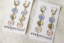 Load image into Gallery viewer, 3-Tiered Hexagon Huggies (gold)
