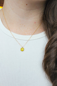 Yellow Flower Hexagon Necklace