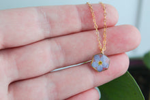 Load image into Gallery viewer, Forget Me Not Hexagon Necklace
