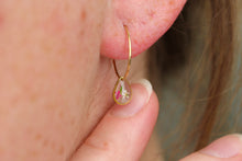 Load image into Gallery viewer, Tiny Flower Sleeper Hoops (teardrops)
