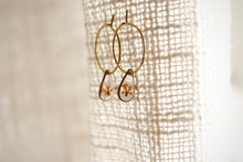 Load image into Gallery viewer, Tiny Flower Sleeper Hoops (teardrop)
