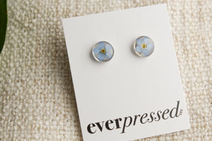 Blue Forget Me Not Studs - Silver