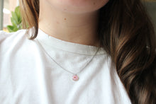 Load image into Gallery viewer, Pink Narcissus Drop Necklace (silver)

