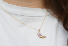 Load image into Gallery viewer, Queen Anne&#39;s Lace Moon Necklace (gold)
