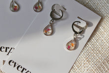 Load image into Gallery viewer, Sprinkle Teardrop Huggies (silver)
