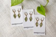 Load image into Gallery viewer, Fern Diamond Huggies (gold)
