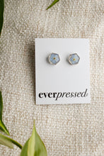 Load image into Gallery viewer, Blue Hexagon Studs - Silver
