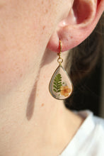 Load image into Gallery viewer, Teardrop Orange + Fern Huggies (gold)
