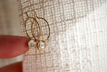 Load image into Gallery viewer, Tiny Flower Sleeper Hoops (hexagons)
