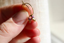 Load image into Gallery viewer, Tiny Flower Sleeper Hoops (diamond)
