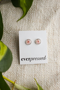 Pink Studs - Silver