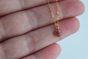 Mini Hexagon Necklace - Red