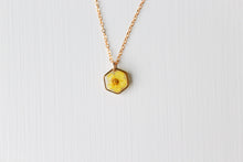 Load image into Gallery viewer, Yellow Flower Hexagon Necklace
