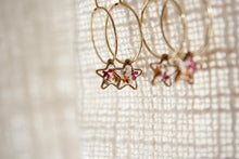 Load image into Gallery viewer, Tiny Flower Sleeper Hoops (stars)
