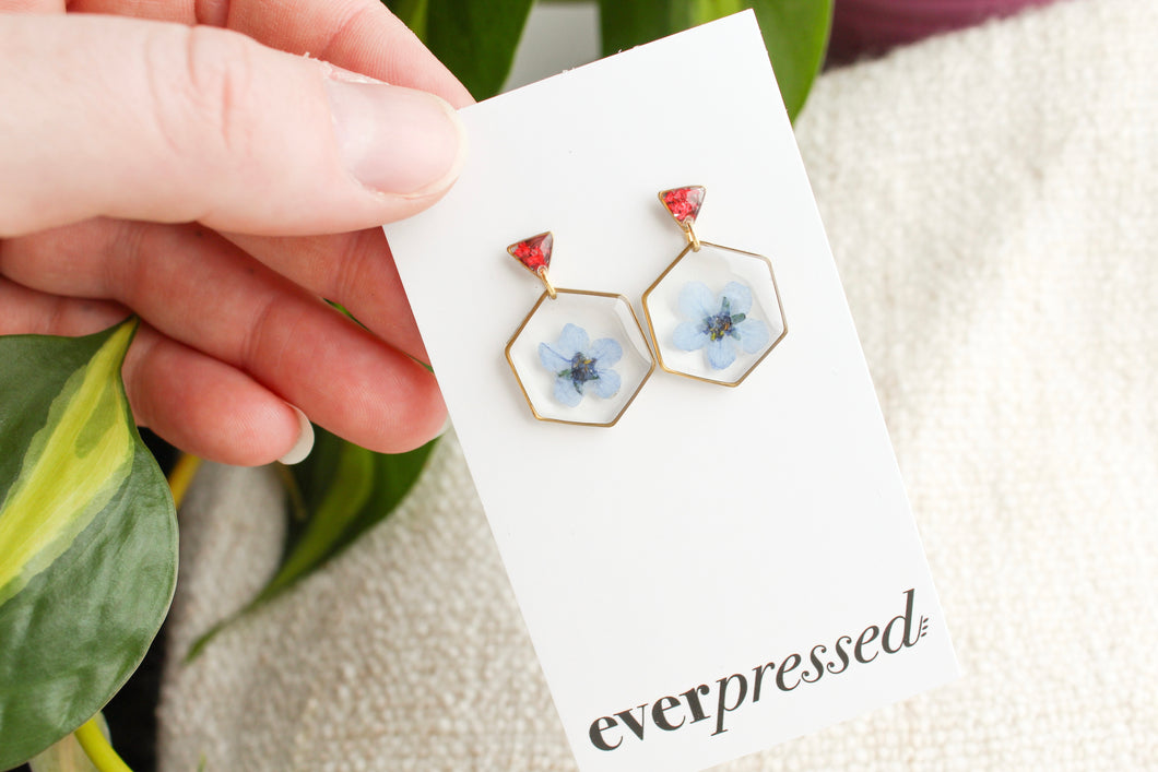 Blue Hexagons With Studs