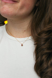 Mini Hexagon Necklace - Red